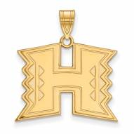 Hawaii Warriors Sterling Silver Gold Plated Large Pendant
