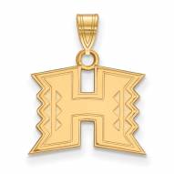 Hawaii Warriors Sterling Silver Gold Plated Small Pendant