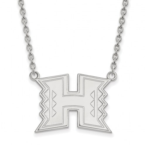 Hawaii Warriors Sterling Silver Large Pendant Necklace