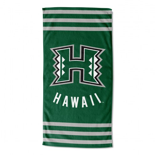Hawaii Warriors Stripes Beach Towel