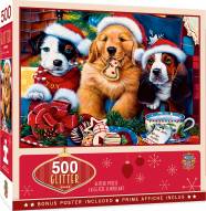 Holiday Santa Paws 500 Piece Glitter Puzzle