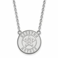 Houston Astros 10k White Gold Large Pendant Necklace