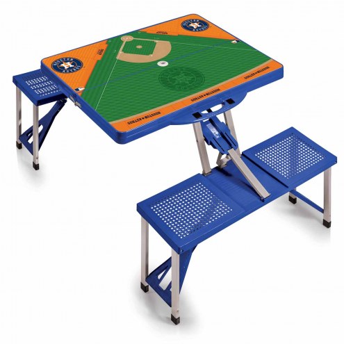 Houston Astros Blue Sports Folding Picnic Table