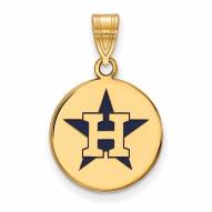 Houston Astros Sterling Silver Gold Plated Medium Pendant