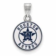 Houston Astros Sterling Silver Small Enameled Pendant