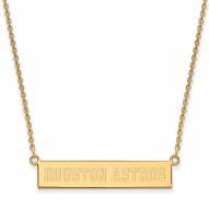 Houston Astros Sterling Silver Gold Plated Bar Necklace