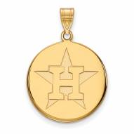 Houston Astros Sterling Silver Gold Plated Large Pendant