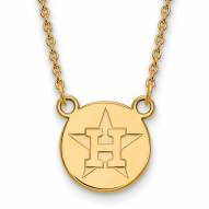 Houston Astros Sterling Silver Gold Plated Small Pendant Necklace