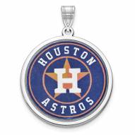 Houston Astros Sterling Silver Disc Pendant