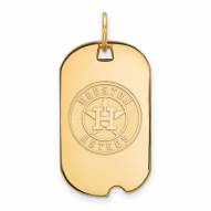 Houston Astros Sterling Silver Gold Plated Small Dog Tag