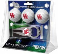 Houston Cougars Golf Ball Gift Pack with Hat Trick Divot Tool