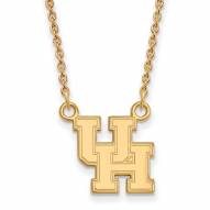 Houston Cougars Sterling Silver Gold Plated Small Pendant Necklace