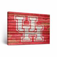 Houston Cougars Weathered Canvas Wall Art