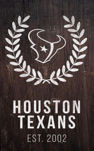 Houston Texans 11&quot; x 19&quot; Laurel Wreath Sign