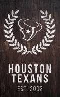 Houston Texans 11" x 19" Laurel Wreath Sign