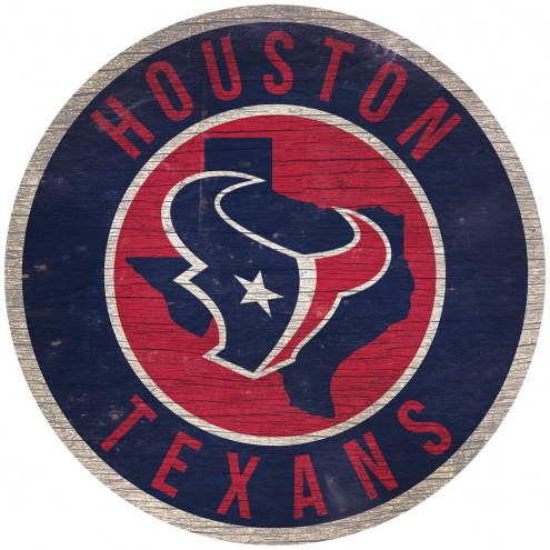 Houston Texans 12&quot; Circle with State Sign