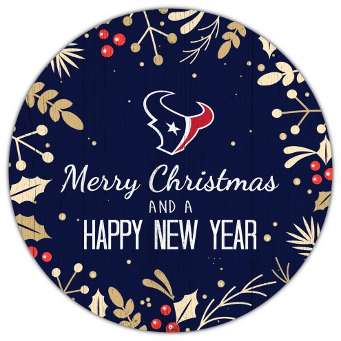 Houston Texans 12&quot; Merry Christmas & Happy New Year Sign