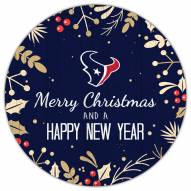 Houston Texans 12" Merry Christmas & Happy New Year Sign