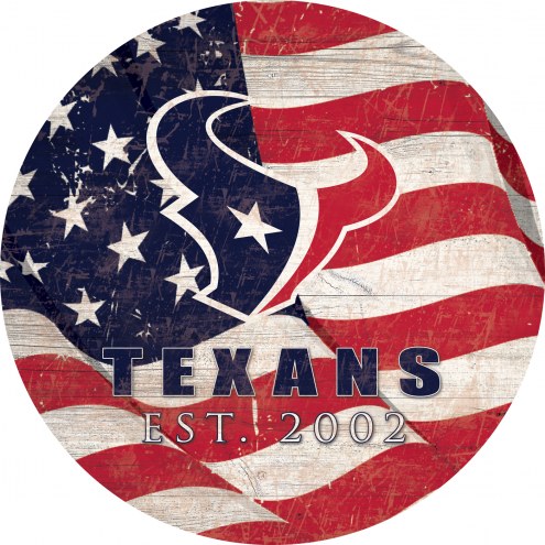 Houston Texans 12&quot; Team Color Flag Circle Sign