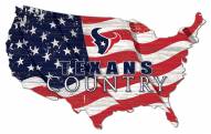Houston Texans 15" USA Flag Cutout Sign