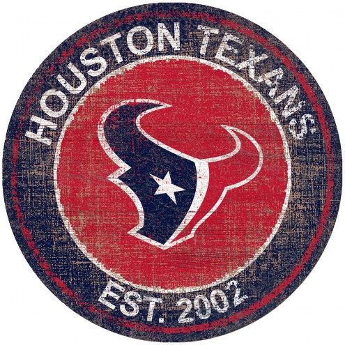 Houston Texans 24&quot; Heritage Logo Round Sign