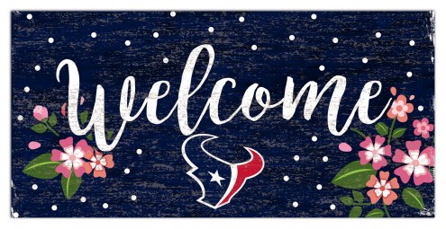 Houston Texans 6&quot; x 12&quot; Floral Welcome Sign