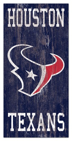 Houston Texans 6&quot; x 12&quot; Heritage Logo Sign