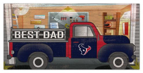 Houston Texans Best Dad Truck 6&quot; x 12&quot; Sign
