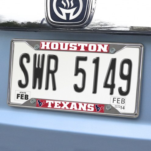 Houston Texans Chrome Metal License Plate Frame