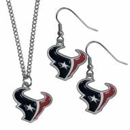 Houston Texans Dangle Earrings & Chain Necklace Set