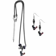 Houston Texans Euro Bead Earrings & Necklace Set