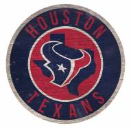 Houston Texans Round State Wood Sign