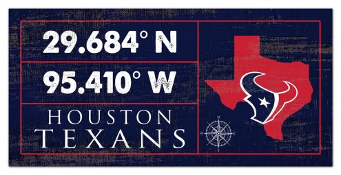 Houston Texans Horizontal Coordinate 6&quot; x 12&quot; Sign