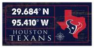 Houston Texans Horizontal Coordinate 6" x 12" Sign