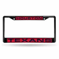 Houston Texans Laser Black License Plate Frame