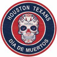Houston Texans Sugar Skull 12" Circle Sign