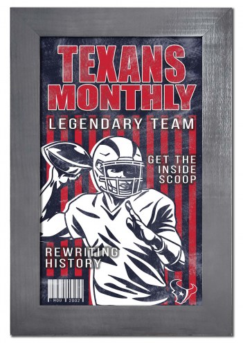 Houston Texans Team Monthly 11&quot; x 19&quot; Framed Sign