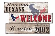 Houston Texans Welcome 3 Plank Sign