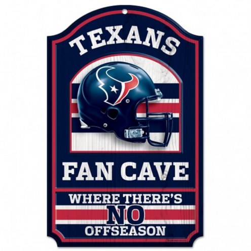 Houston Texans Fan Cave Wood Sign