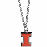 Illinois Fighting Illini Chain Necklace with Small Charm