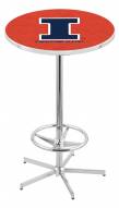 Illinois Fighting Illini Chrome Bar Table with Foot Ring