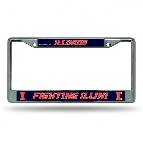 Illinois Fighting Illini Chrome License Plate Frame