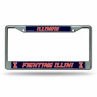 Illinois Fighting Illini Chrome License Plate Frame