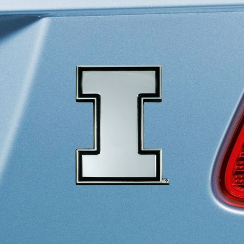 Illinois Fighting Illini Chrome Metal Car Emblem