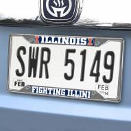 Illinois Fighting Illini Chrome Metal License Plate Frame