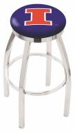 Illinois Fighting Illini Chrome Swivel Bar Stool with Accent Ring