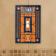 Illinois Fighting Illini Glass Single Light Switch Plate Cover