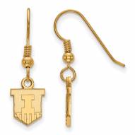 Illinois Fighting Illini Sterling Silver Gold Plated Extra Small Dangle Earrings