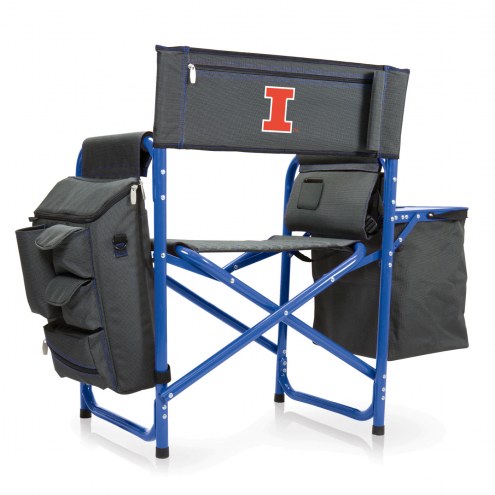 Illinois Fighting Illini Gray/Blue Fusion Folding Chair