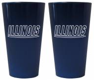Illinois Fighting Illini Lusterware Pint Glass - Set of 2